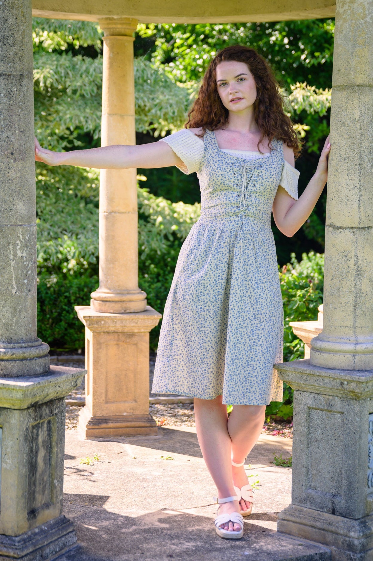 Iris Floral Linen Dress with corset XL