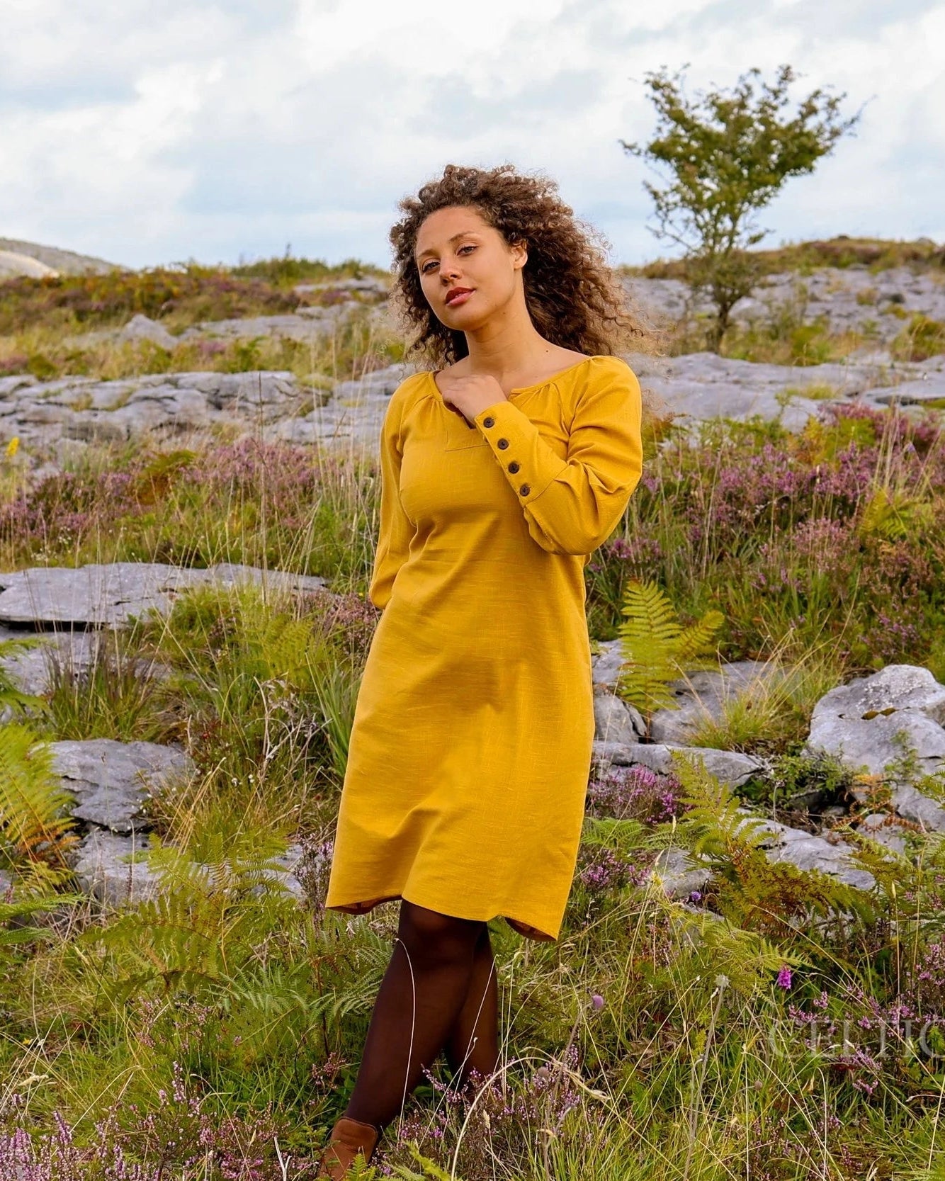 tunic dress design Mustard Tunic Dress – celticfusiondesign