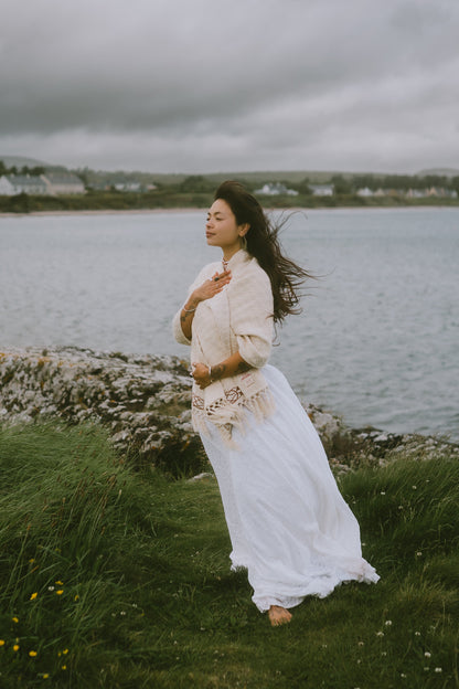 Danu Celtic Embroidered Handwoven Shawl