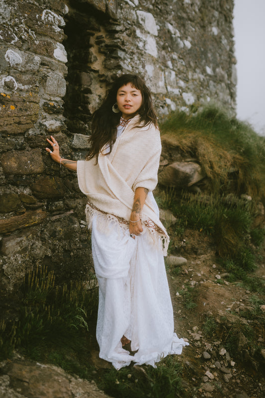 Danu Celtic Embroidered Handwoven Shawl