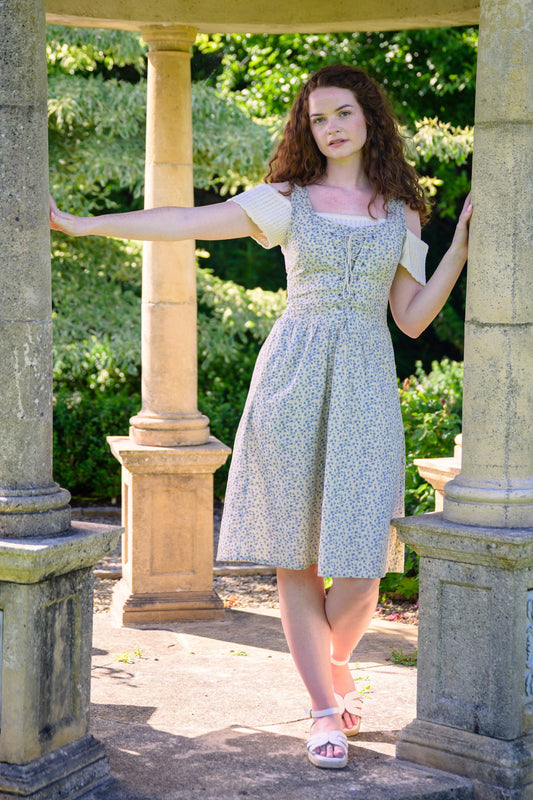 Iris Floral Linen Dress