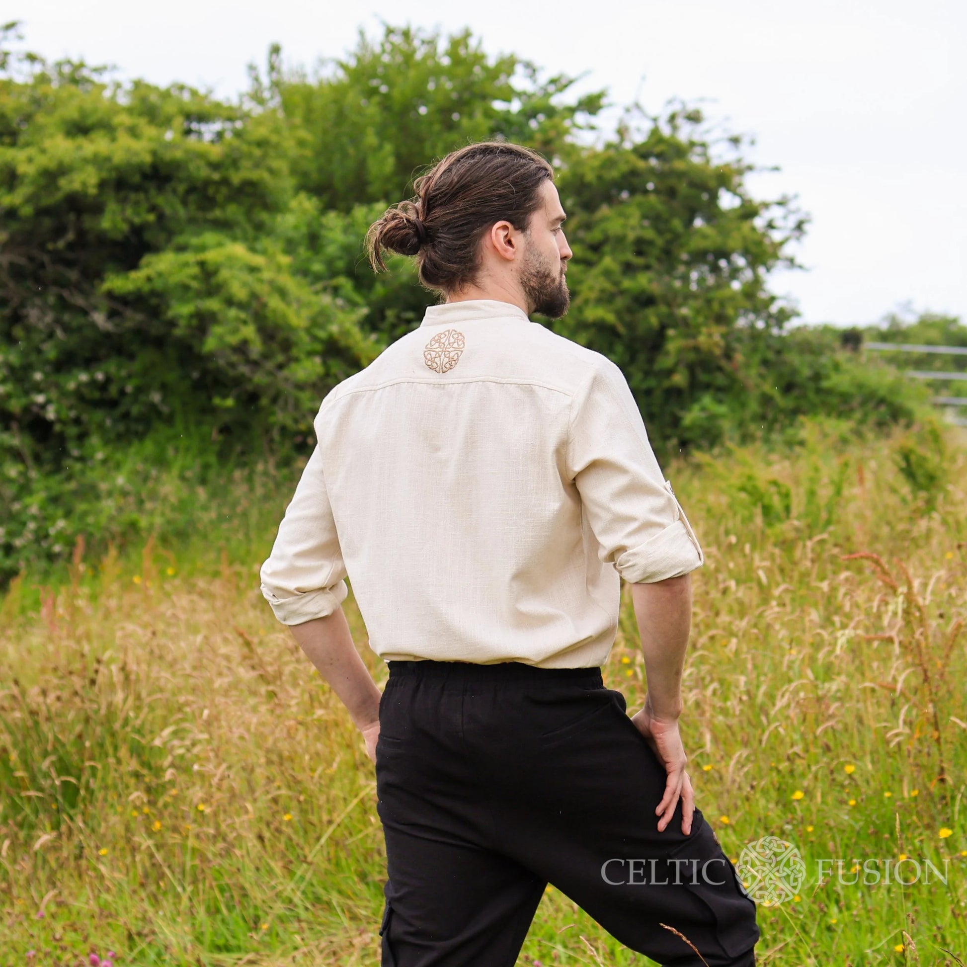 Celtic Shield Collarless Shirt – celticfusiondesign