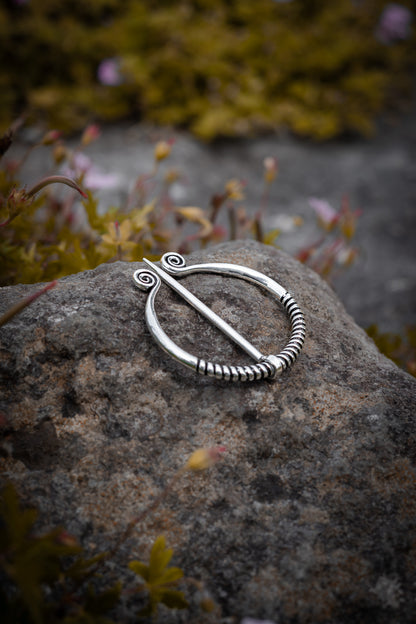 Silver Spiral Brooch and Shawl