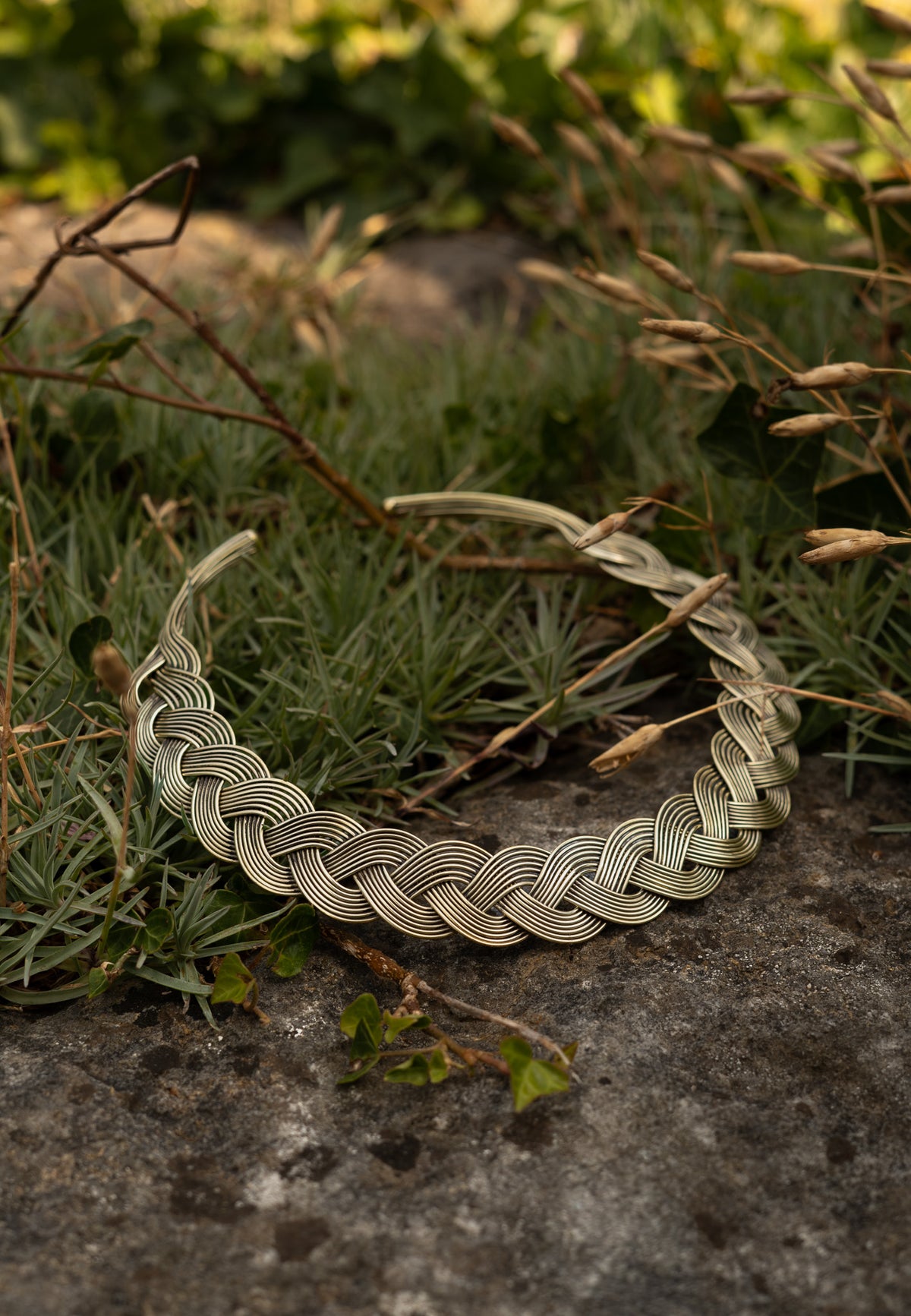 Bold Celtic Knotwork Torc Necklace
