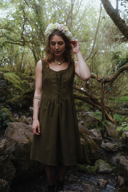 Rosemary Green Corset Dress Medium