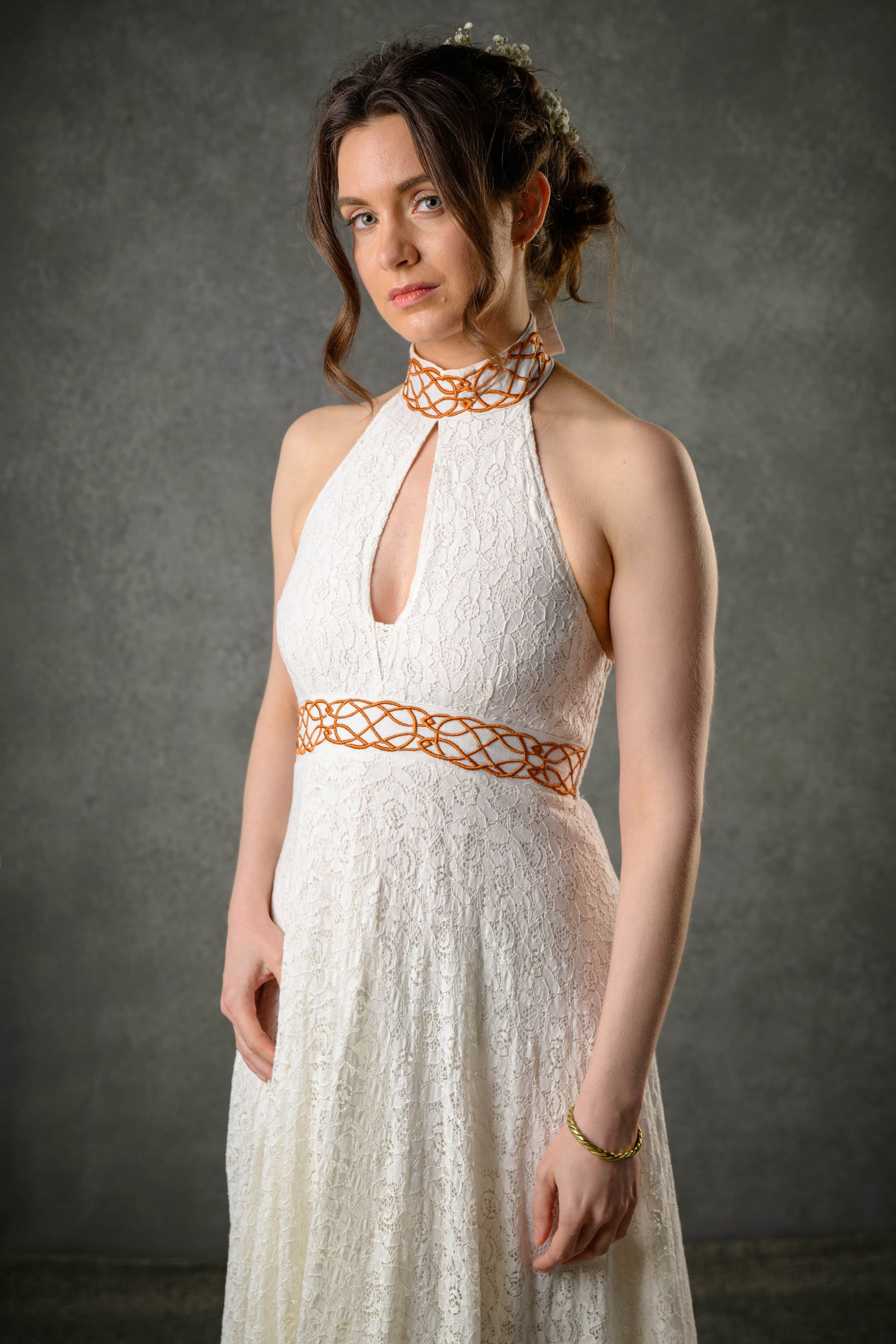 modern celtic wedding dress Bealtaine ~ Wedding Dress with Sleeves - Small