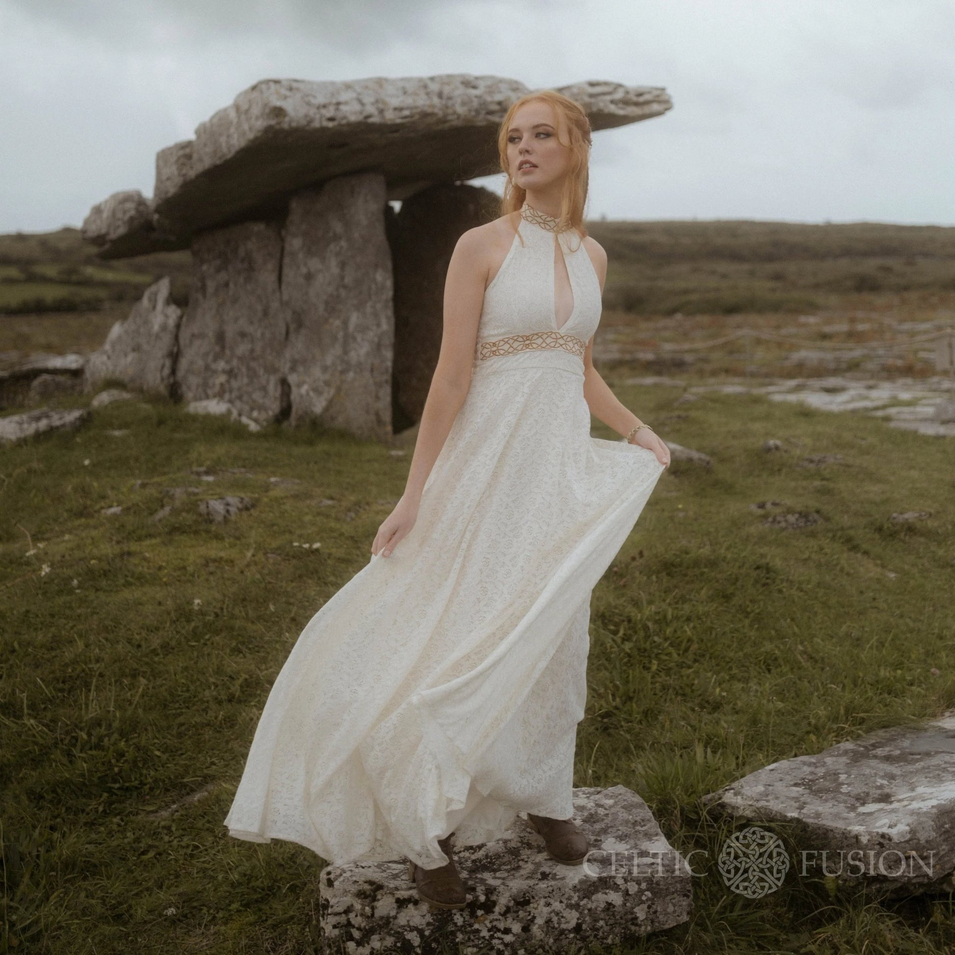 irish lace wedding dress Roísín Celtic Wedding Dress – celticfusiondesign
