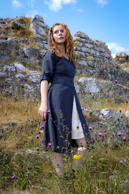Éabha Blue Button Down Dress