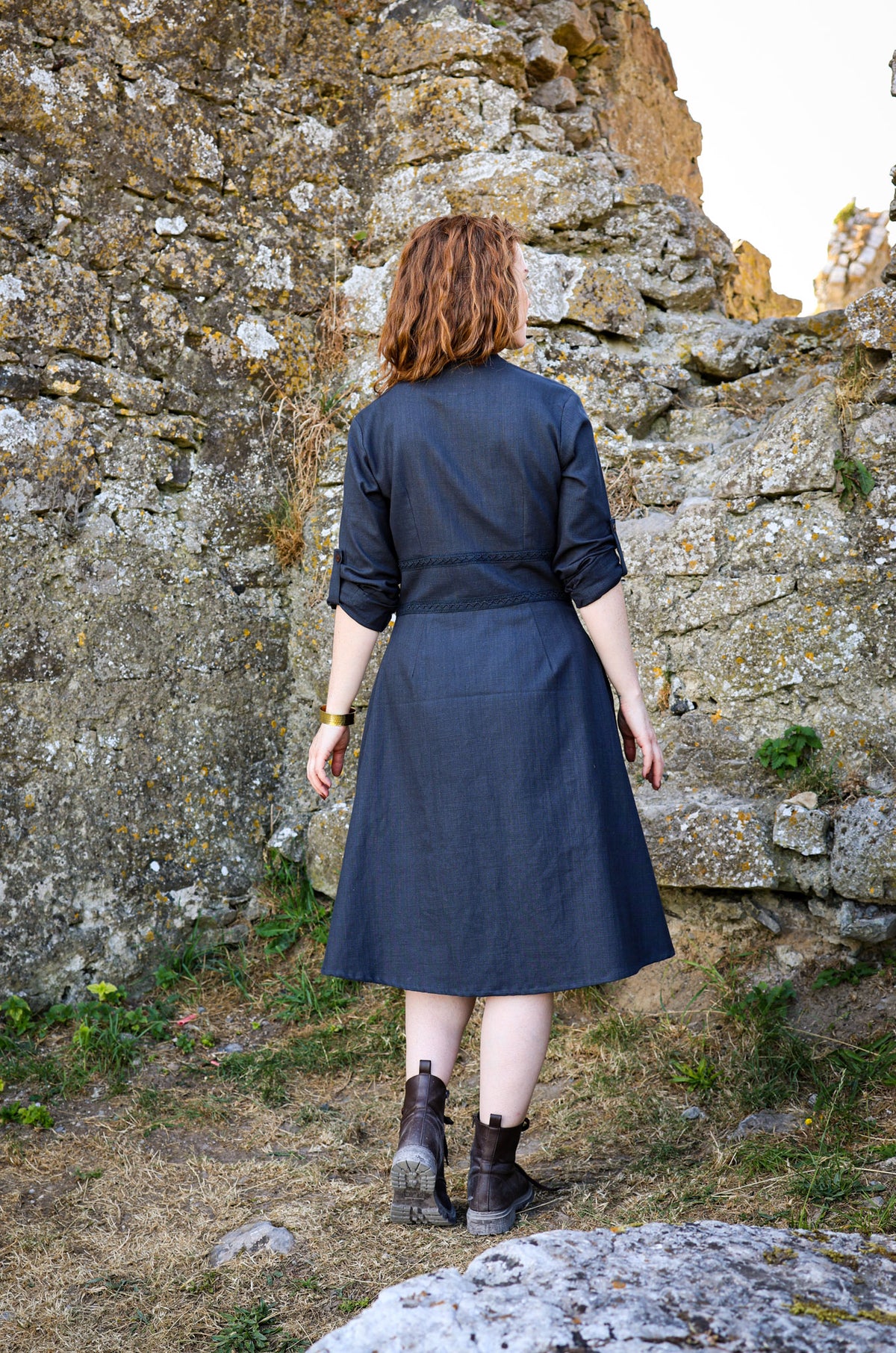 blue button down dress Éabha – celticfusiondesign colour:Rust Red The mini length adds Take Note: These Were cat-button-downs
