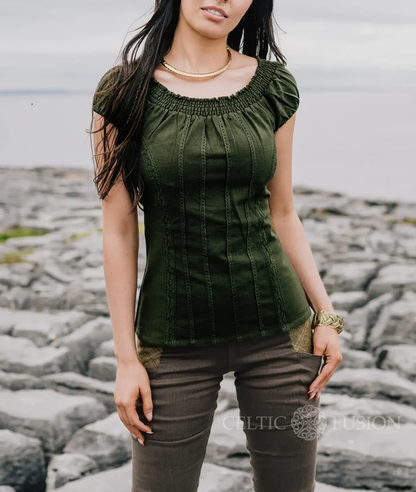 Celtic Fusion Design, Irish-designed folklore-inspired clothing created with a focus on sustainability, natural textures, 