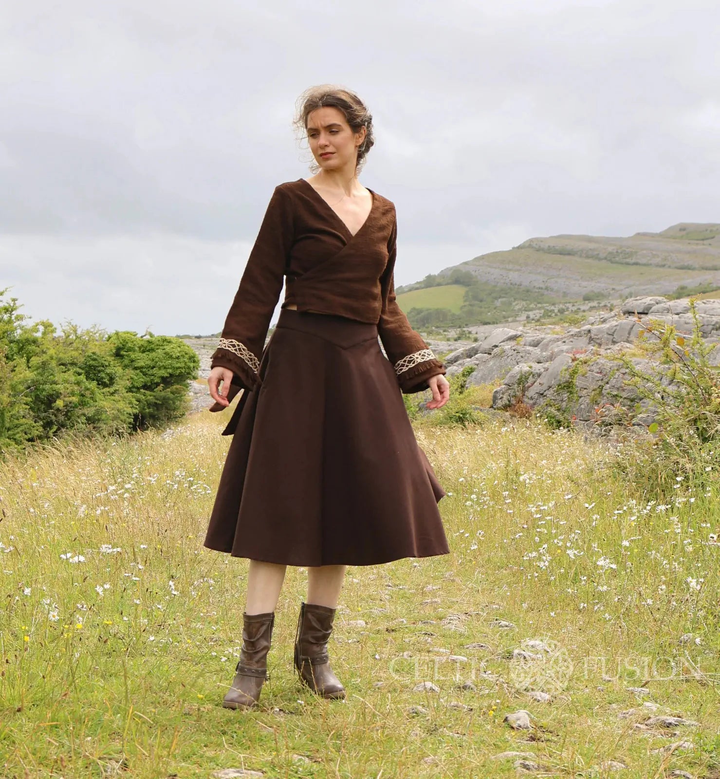 Elva Green Cotton Wrap Cardigan – celticfusiondesign