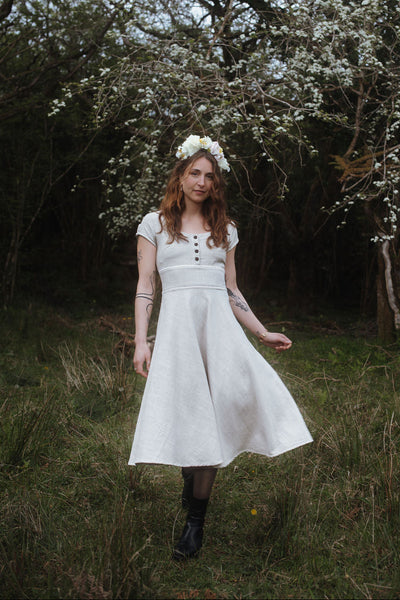 folklore cream dress White Folklore Dress Hand Sew beads/ Swarovski Crystals adorn this piece to reflect the light. For Commissions or inquiries DM or Email in bio #taylorswift #explorepage #erastouroutfit #ttpd #folklore