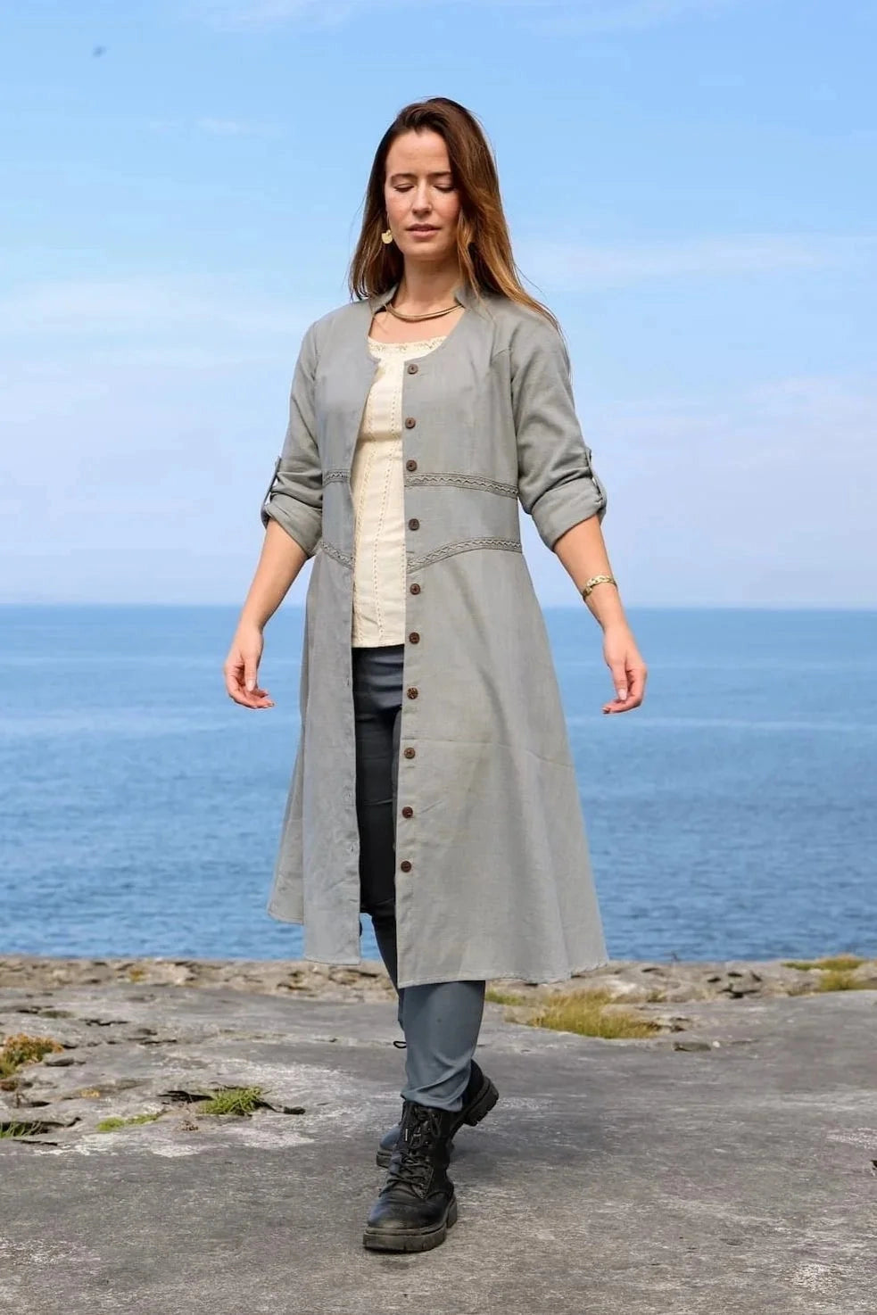 Éabha Blue button down dress Blue / XL