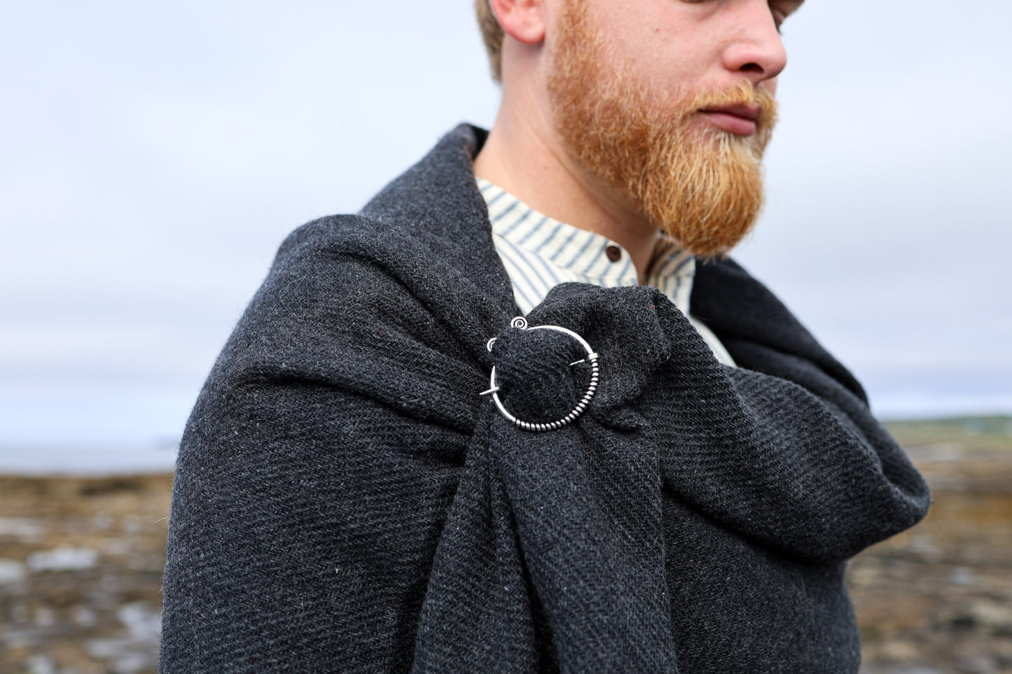 Silver Spiral Brooch and Shawl