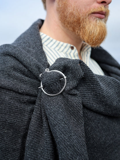 Silver Spiral Brooch and Shawl