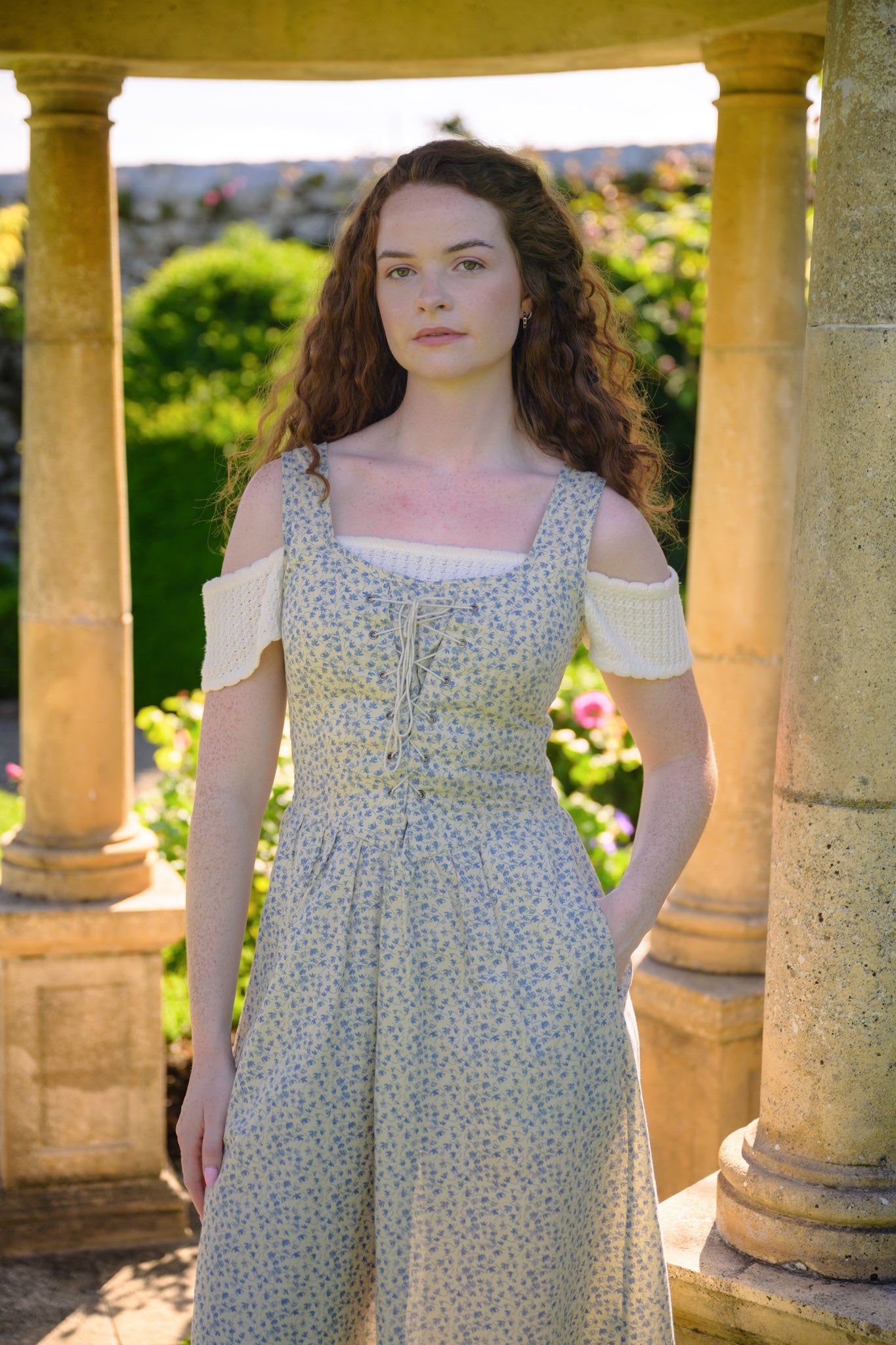 Iris Floral Linen Dress with corset XL