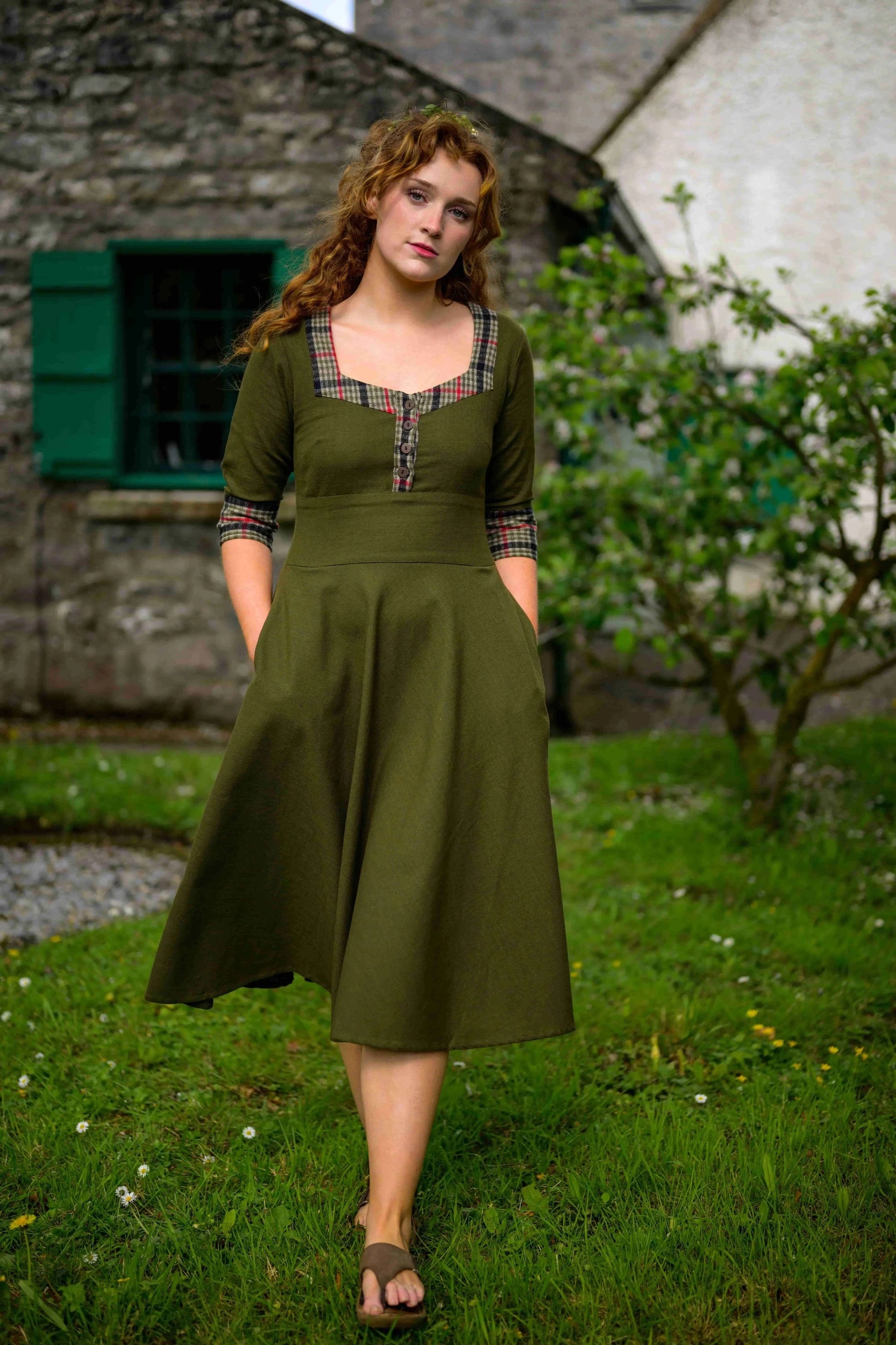 Green Fields Irish Corset Dress 2XL
