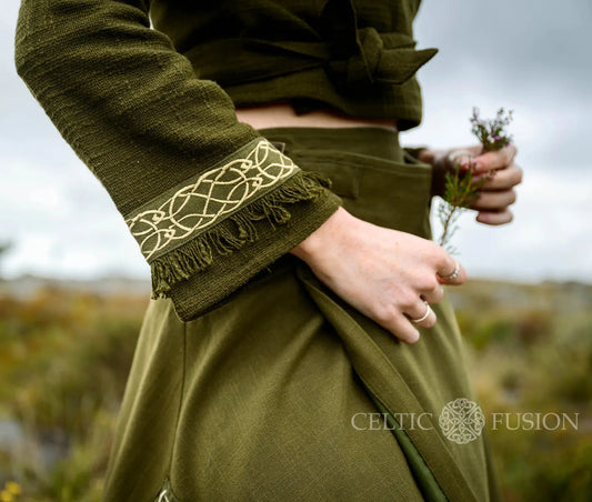 Celtic Fusion Design, Irish-designed folklore-inspired clothing created with a focus on sustainability, natural textures, and