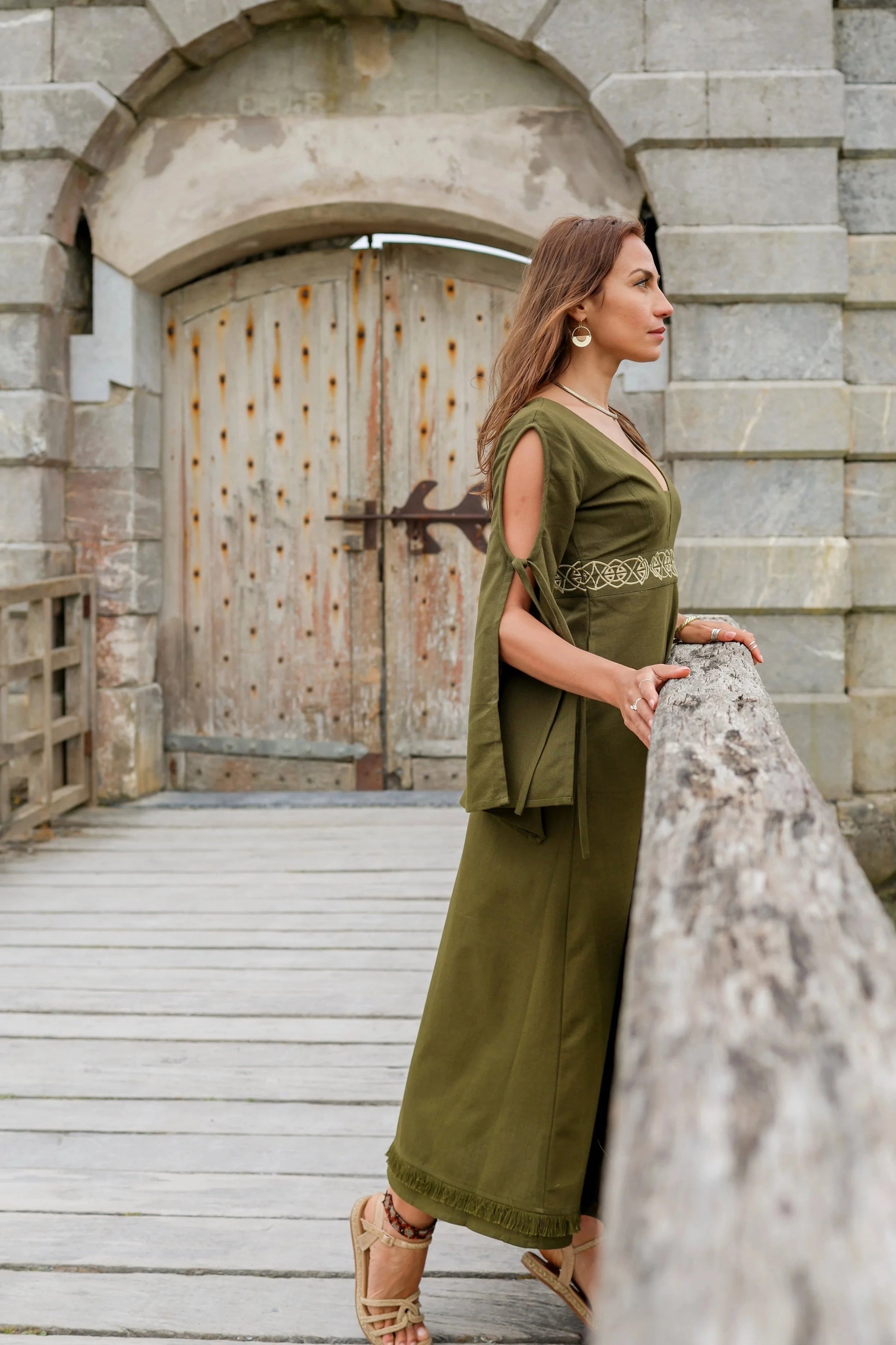 Maeve Green Celtic Dress  celticfusiondesign