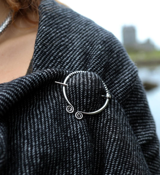 Silver Spiral Brooch and Shawl