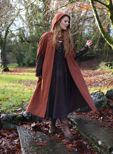 Long Felted red riding hood cape – celticfusiondesign