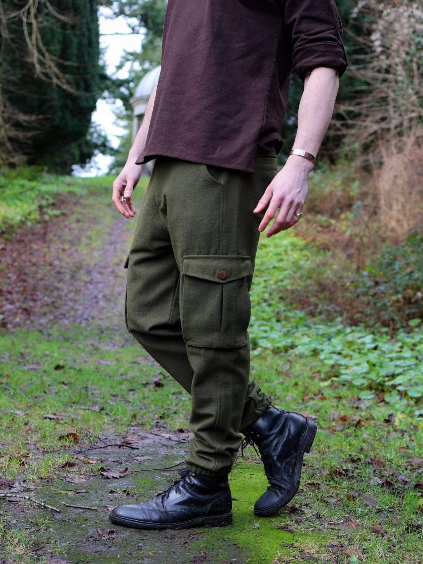 Green Cotton Cargo Pants – celticfusiondesign