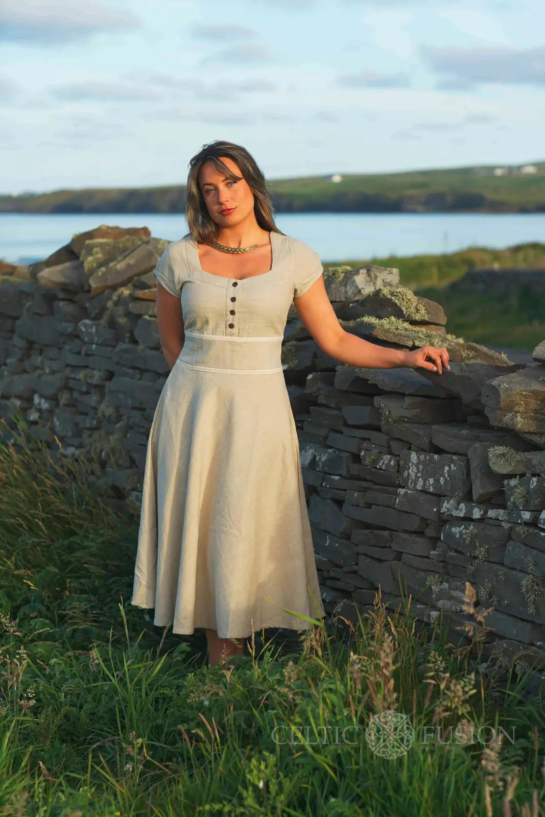 Aine Cotton Corset Dress with Pockets XL