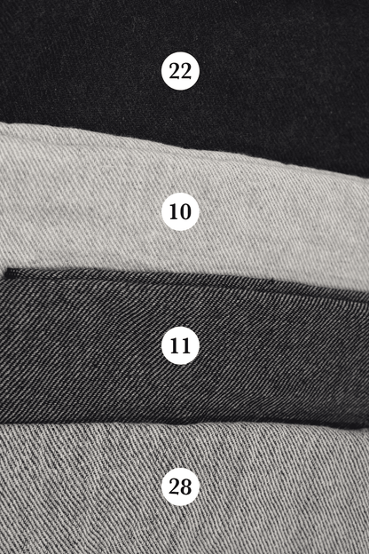 Available colour options for handwoven shawl in woven natural-look fabric wool blend